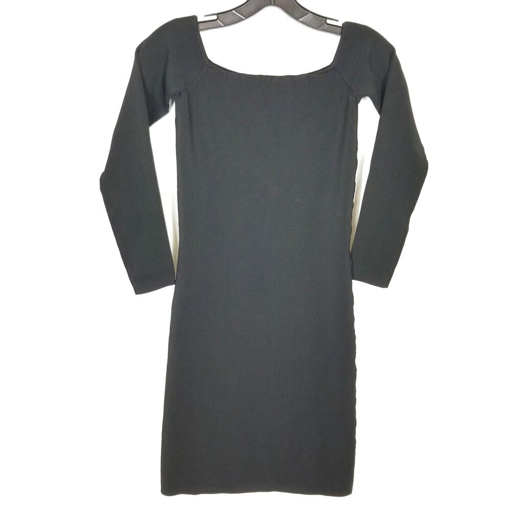 Elizabeth and James Women Bodycone Mini Dress Sz S Black Long Sleeve Party